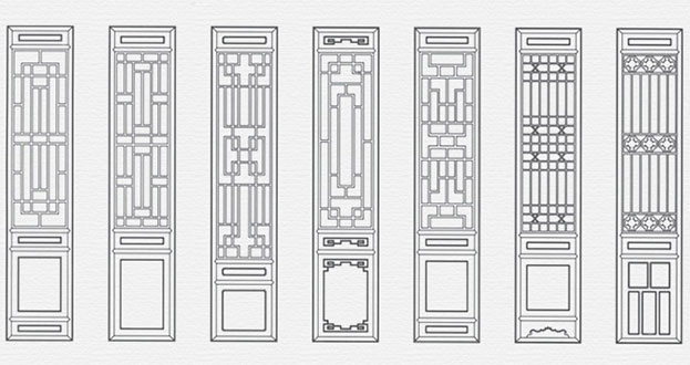 绥德常用中式仿古花窗图案隔断设计图